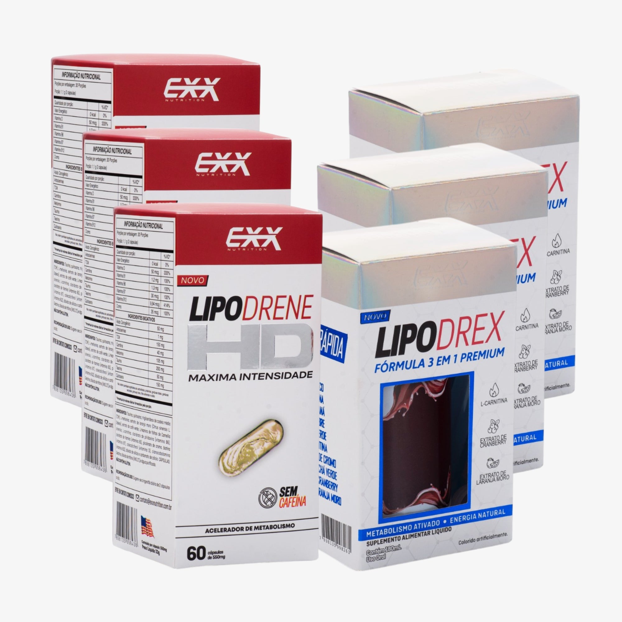 Kit 3 Lipodrene S/ Cafeína + 3 Lipodrex