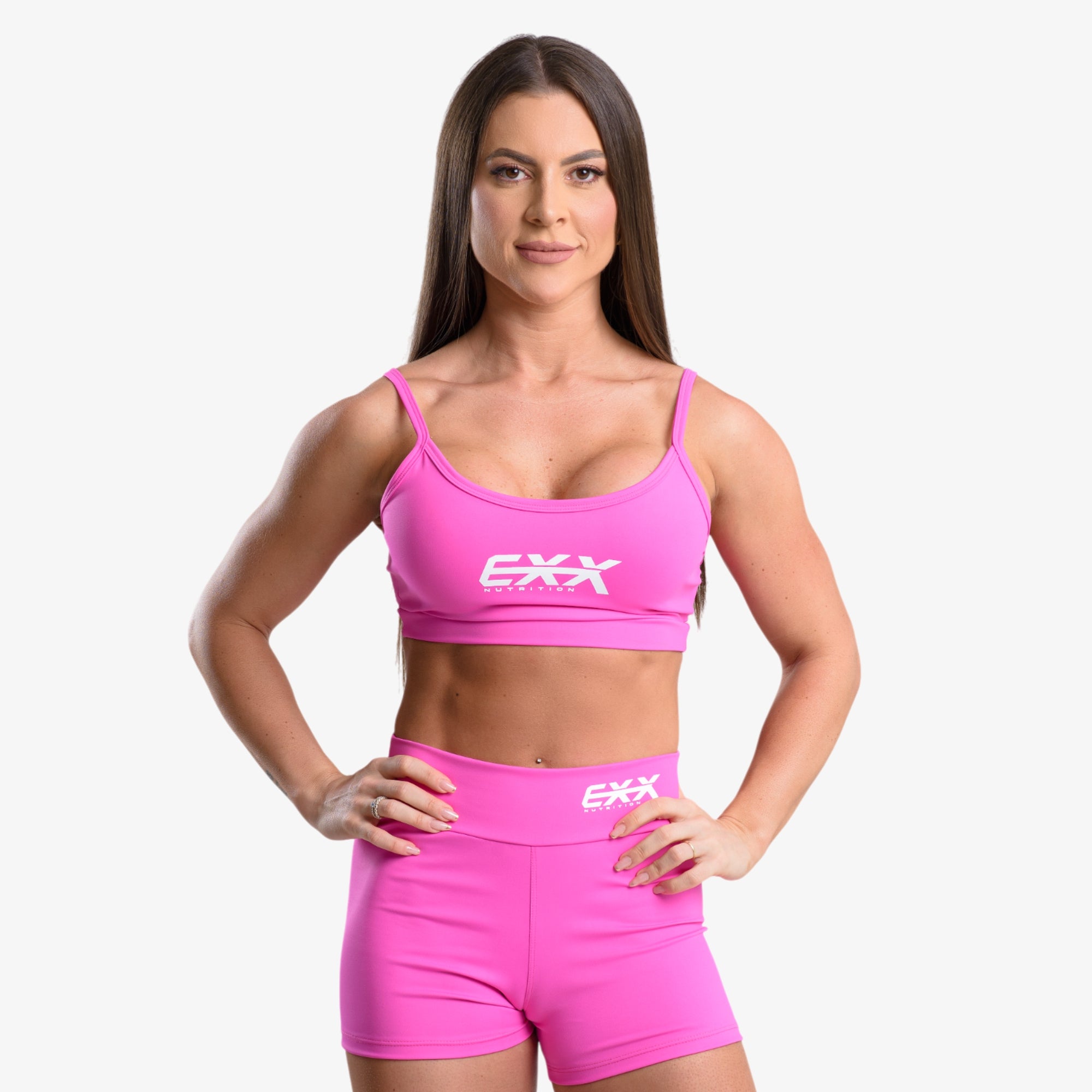 Conjunto Fitness Top + Shorts Pink