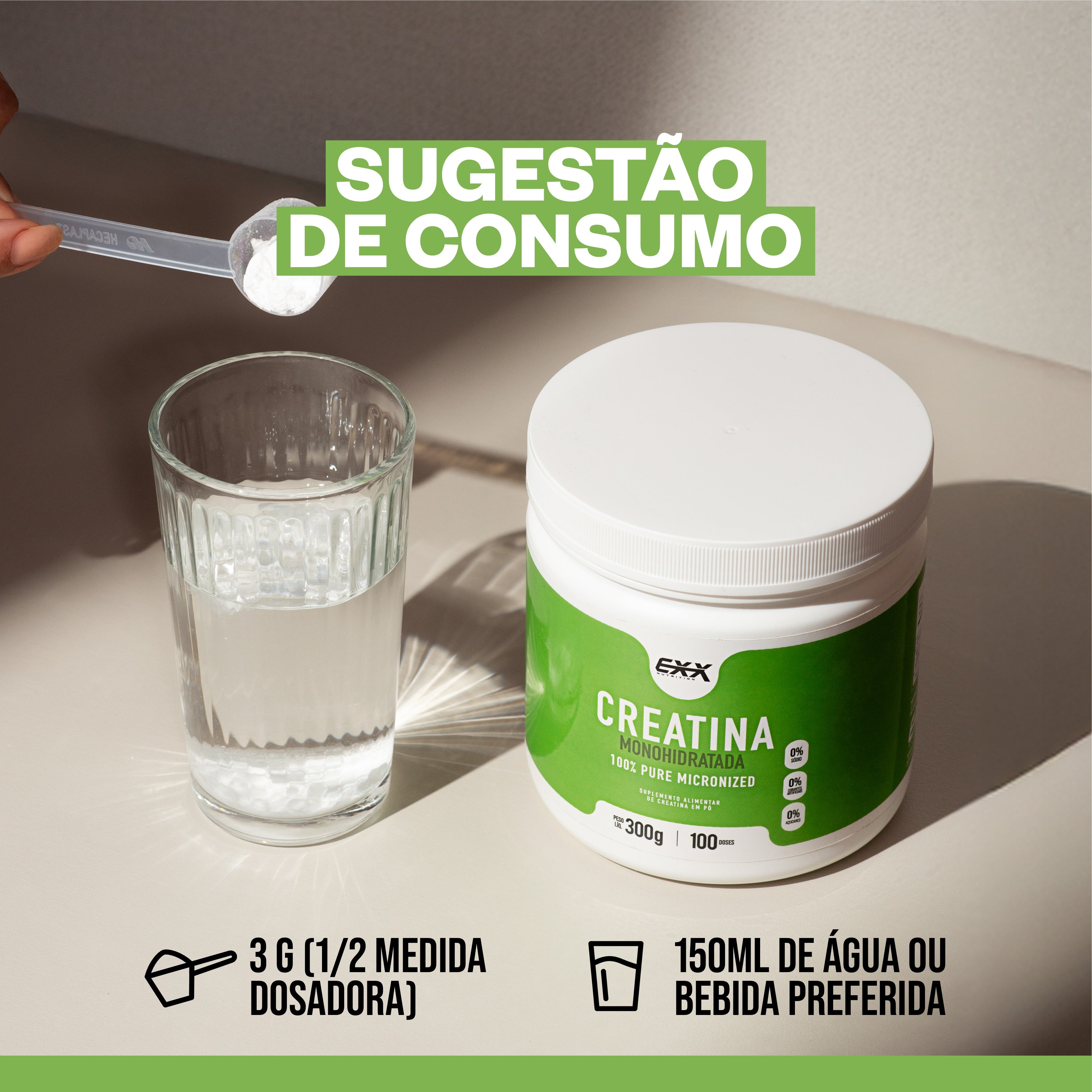 Creatina 100% Pura - Exx Nutrition - 300g
