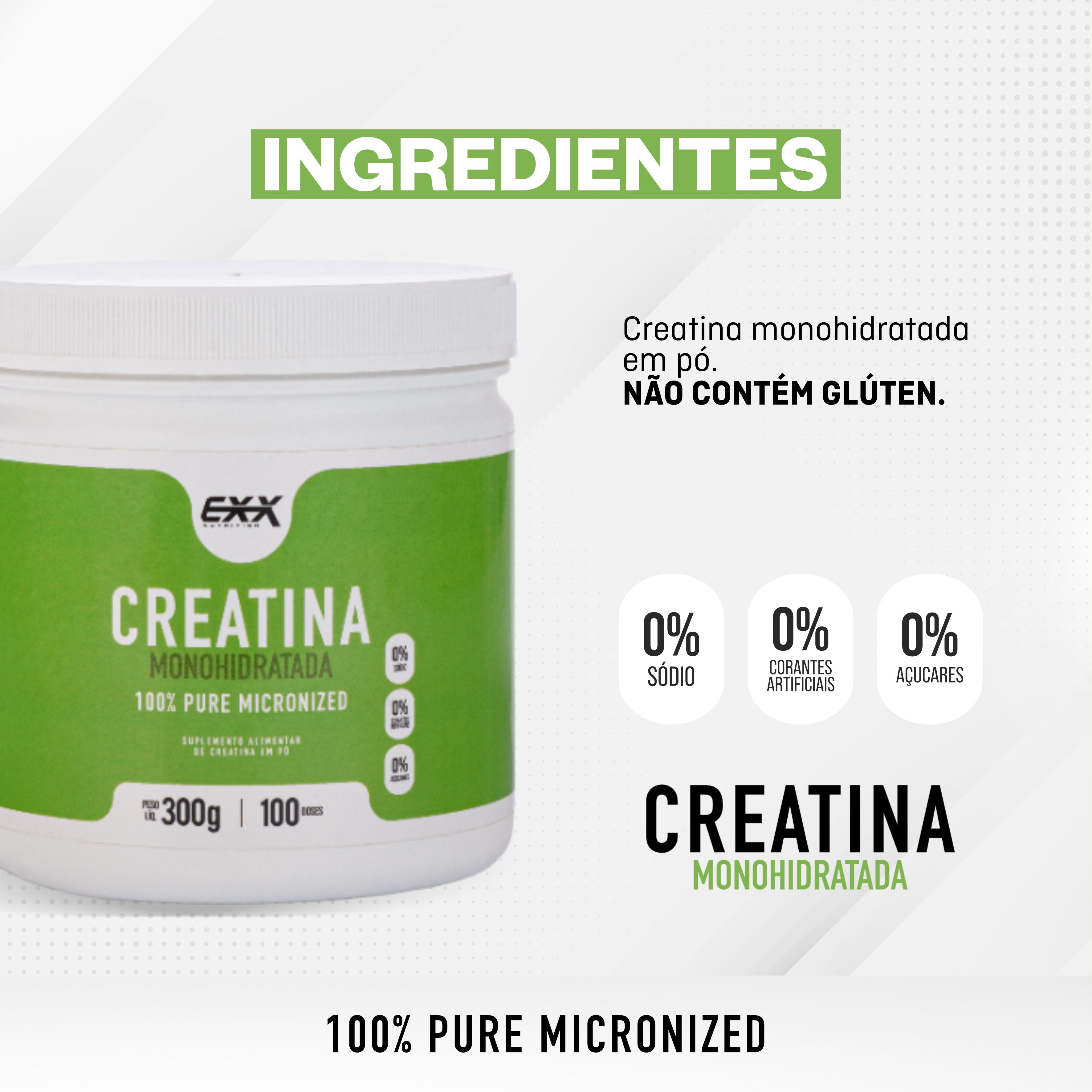 Creatina 100% Pura - Exx Nutrition - 300g