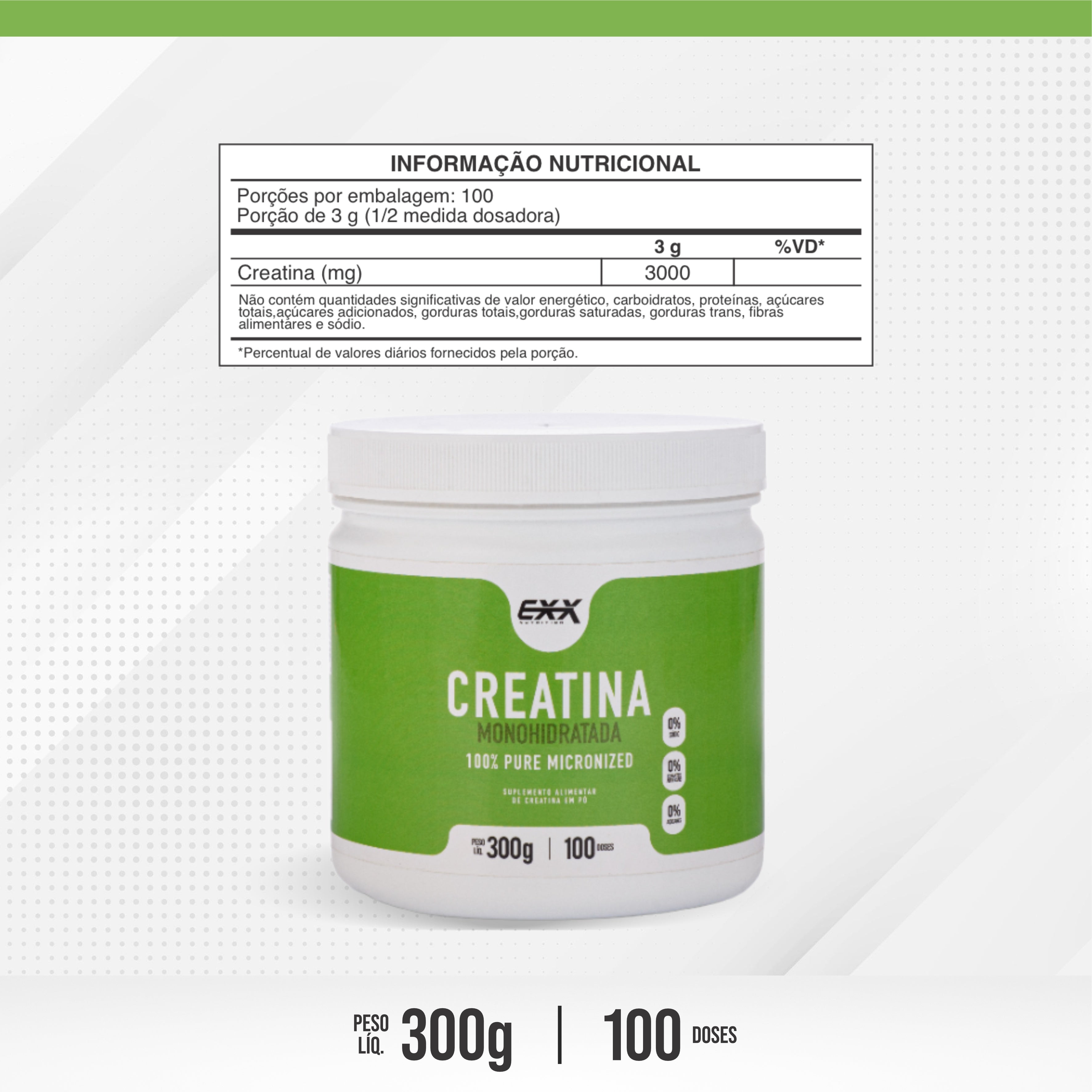 Creatina 100% Pura - Exx Nutrition - 300g