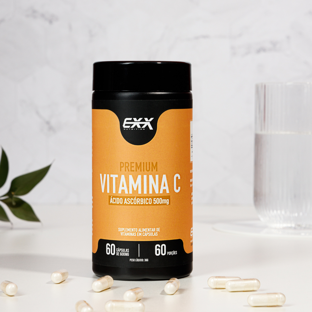 Vitamina C 500mg Ácido Ascórbico Vegano 60 caps -Exx Nutrition