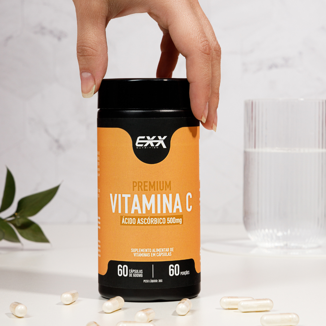 Vitamina C 500mg Ácido Ascórbico Vegano 60 caps -Exx Nutrition